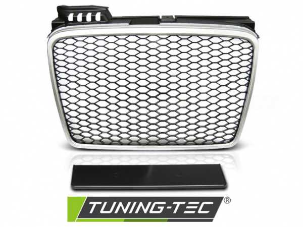 Upgrade Sportgrill / Kühlergrill für Audi A4 B7 (8E) 04-08 matt silber in Wabendesign